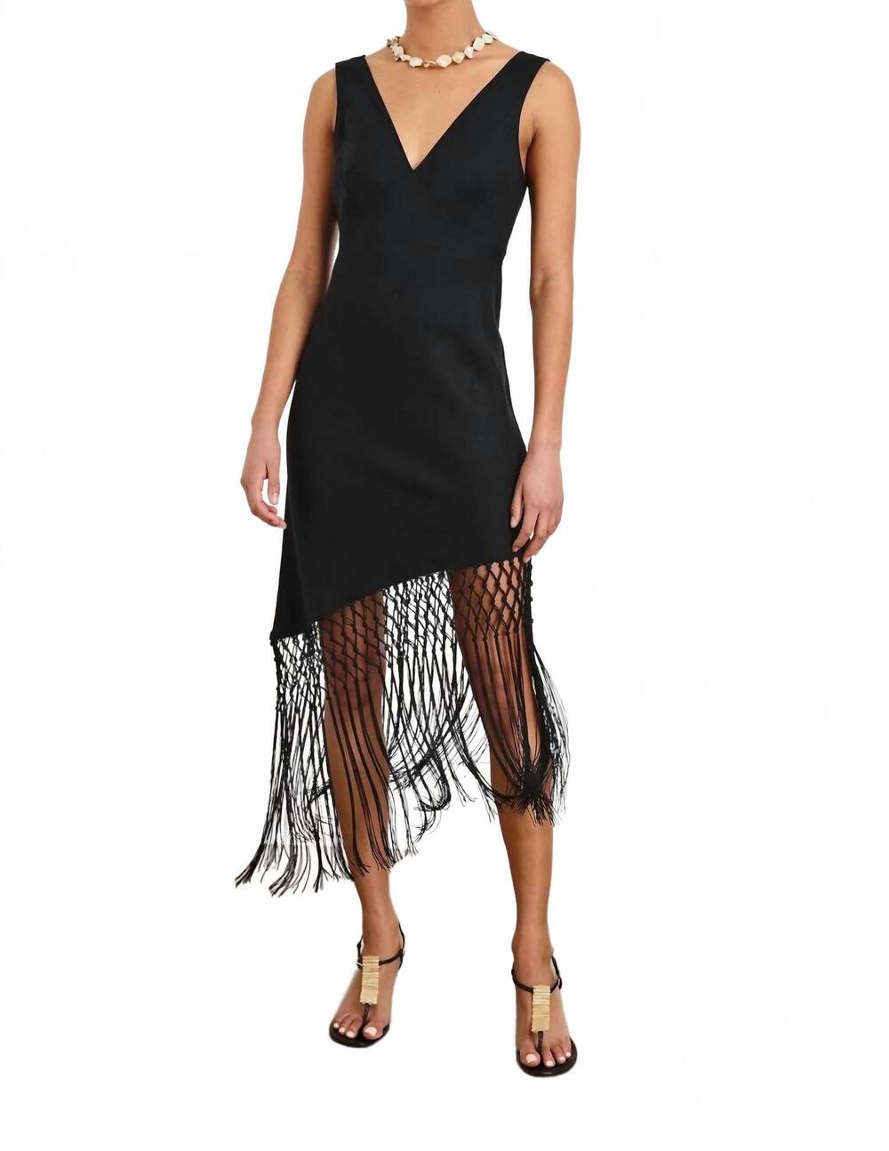 NEW RAILS tamara midi dress in black
